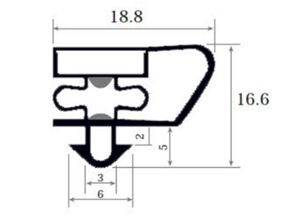 BURLETE 3700 PARA PUERTA ARM. FRIG. 2,5M