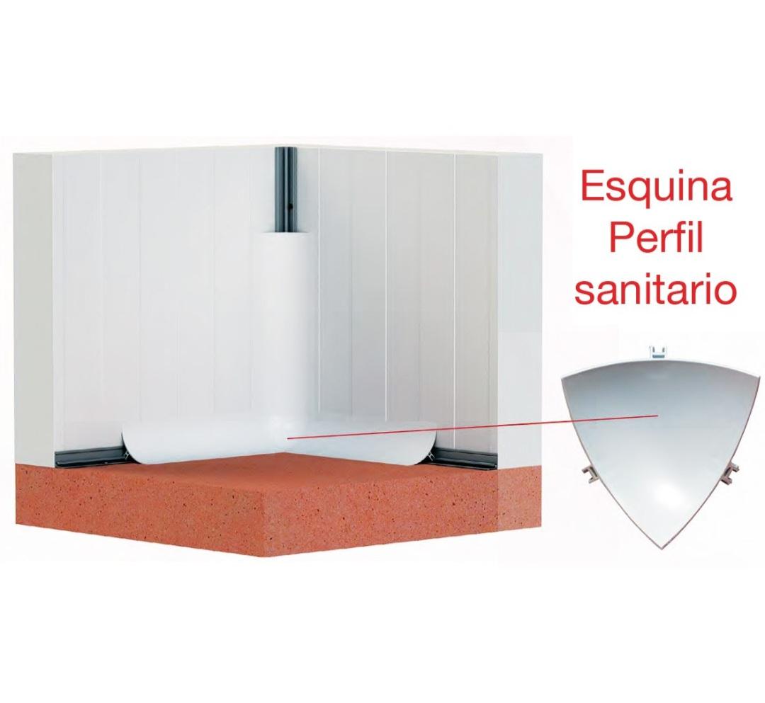 ESQUINA INTERIOR PARA PERFIL SANITARIO PVC DE 90mm