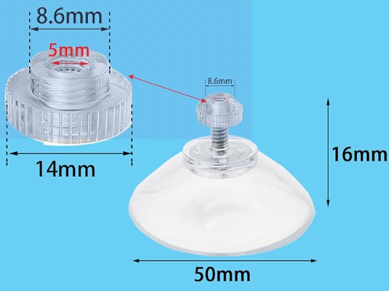 VENTOSA CON TORNILLO M5 50 x 16mm CORTADORA FRUTERÍA 5 Uds.