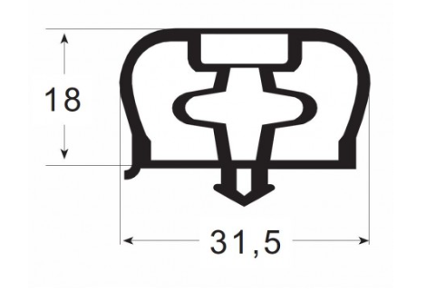BURLETE UR-350 PUERTA FRIGORÍFICA NEGRO 3m